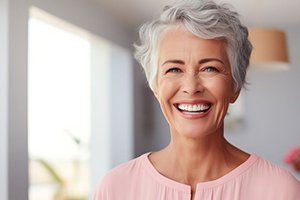 Smiling senior woman with attractive teeth