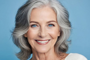 Portrait of lovely smiling senior woman