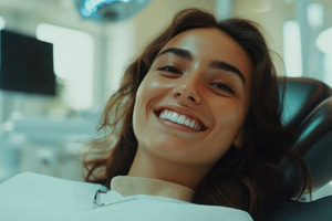 Smiling patient attending an Invisalign follow-up