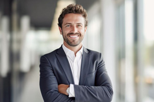 Smiling man in professional setting
