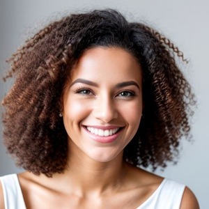 Portrait of smiling woman with beautiful teeth