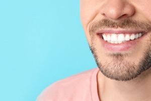 Close-up of man’s smile after dental bonding appointment
