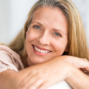 Smiling senior woman with dentures in East Hartford