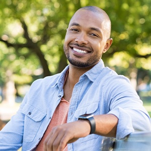 Man sharing healthy smile after root canal therapy